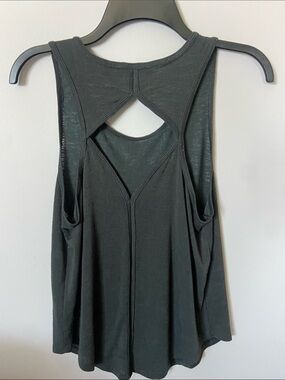 Athleta Black Cutout Back Flow Tank